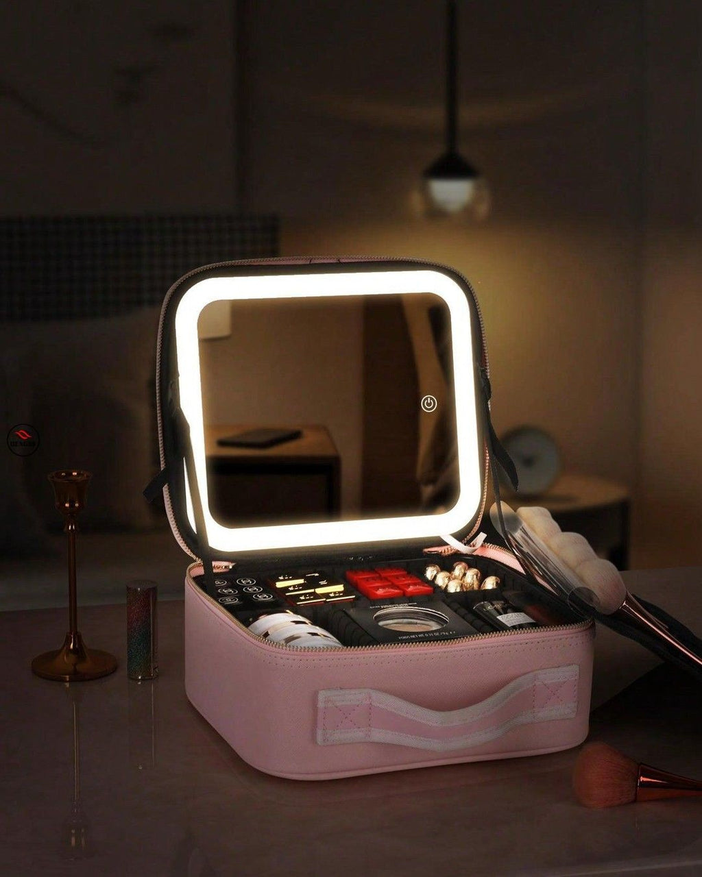 Cosmetiquera con espejo Luz Led