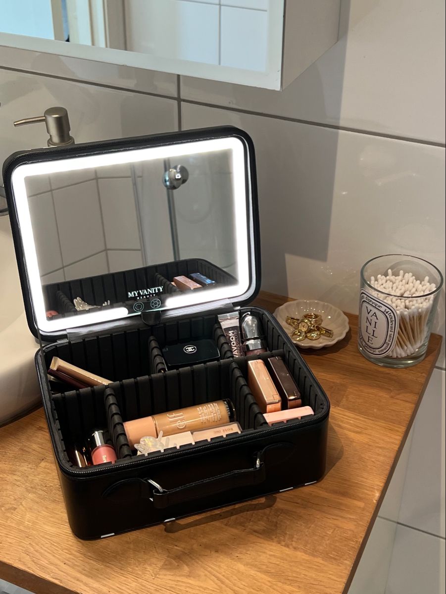 Cosmetiquera con espejo Luz Led